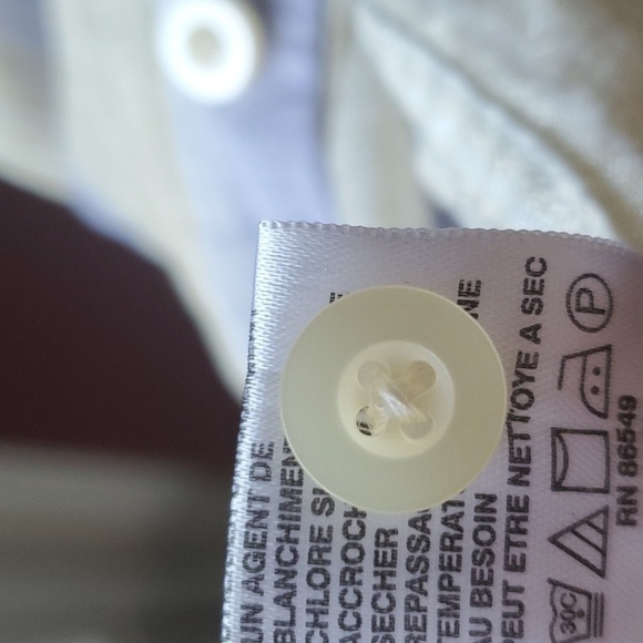 Tommy Bahama lavender and yellow stripe button down 100% linen XL SS - Picture 7 of 13